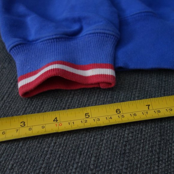 Diesel Blue Sweatshirt w/ Red & White Collar 100% Cotton Made in Greece Size S - Picture 11 of 11